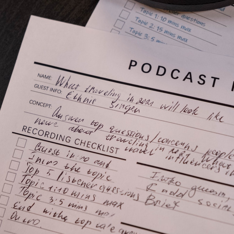 A podcast running order. Photo: Cottonbro Studio / Pexels